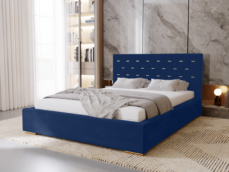 Łóżko tapicerowane sypialniane GOLDEN ze stelażem i pojemnikiem na pościel 2