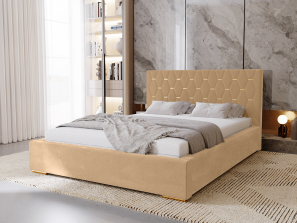 Łóżko tapicerowane sypialniane GOLDEN ze stelażem i pojemnikiem na pościel 3