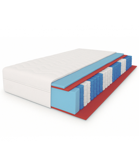 Materac kieszeniowy LAMBADA 120x200x21 H3 – średnio twardy, 7 stref, antyalergiczny, pianka T25, pocket