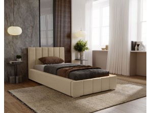 Łóżko tapicerowane jednoosobowe NERO ze stelażem i pojemnikiem na pościel 1