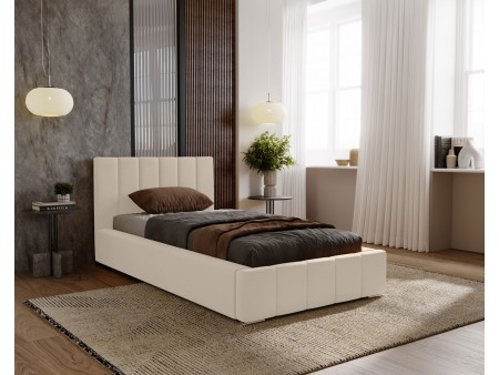 Łóżko tapicerowane jednoosobowe NERO ze stelażem i pojemnikiem na pościel 3