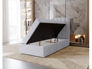 Łóżko tapicerowane jednoosobowe NERO ze stelażem i pojemnikiem na pościel 5