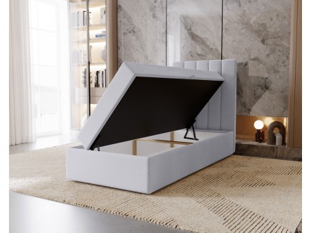 Łóżko tapicerowane jednoosobowe NERO ze stelażem i pojemnikiem na pościel 5