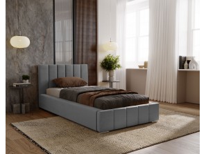 Łóżko tapicerowane jednoosobowe NERO ze stelażem i pojemnikiem na pościel 7
