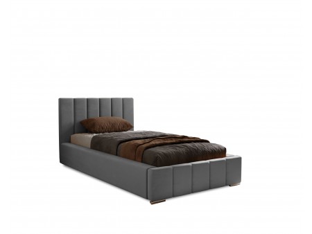 Łóżko tapicerowane jednoosobowe NERO ze stelażem i pojemnikiem na pościel 8