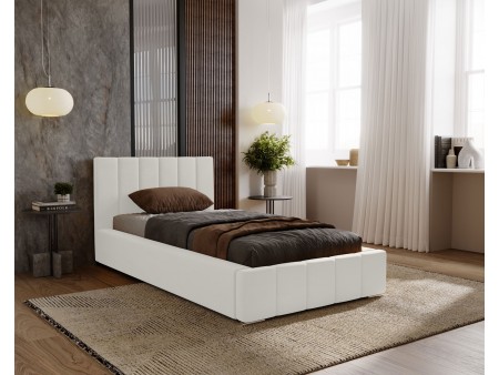 Łóżko tapicerowane jednoosobowe NERO ze stelażem i pojemnikiem na pościel 9