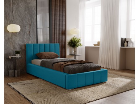 Łóżko tapicerowane jednoosobowe NERO ze stelażem i pojemnikiem na pościel 13