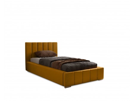 Łóżko tapicerowane jednoosobowe NERO ze stelażem i pojemnikiem na pościel 15