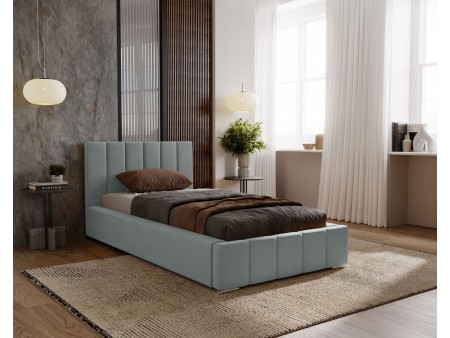 Łóżko tapicerowane jednoosobowe NERO ze stelażem i pojemnikiem na pościel 16