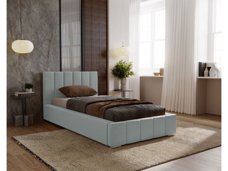 Łóżko tapicerowane jednoosobowe NERO ze stelażem i pojemnikiem na pościel 18