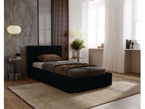 Łóżko tapicerowane jednoosobowe NERO ze stelażem i pojemnikiem na pościel 20