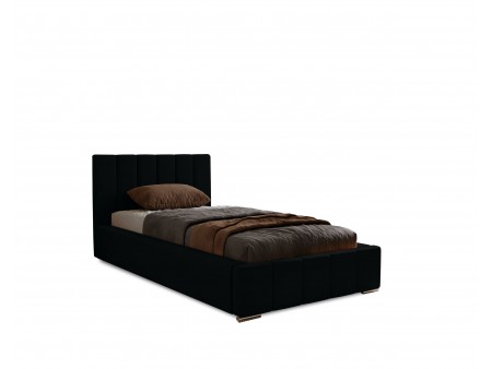 Łóżko tapicerowane jednoosobowe NERO ze stelażem i pojemnikiem na pościel 21