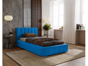 Łóżko tapicerowane jednoosobowe NERO ze stelażem i pojemnikiem na pościel 22