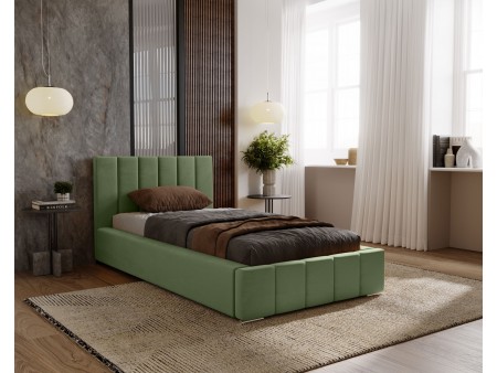 Łóżko tapicerowane jednoosobowe NERO ze stelażem i pojemnikiem na pościel 24