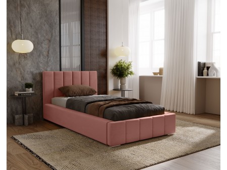 Łóżko tapicerowane jednoosobowe NERO ze stelażem i pojemnikiem na pościel 26