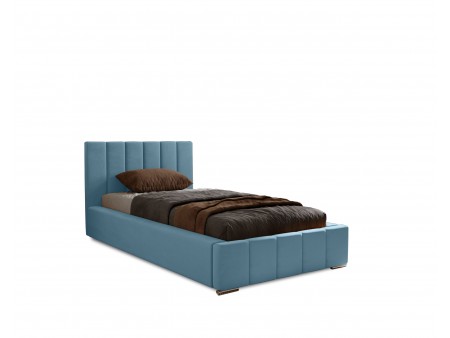 Łóżko tapicerowane jednoosobowe NERO ze stelażem i pojemnikiem na pościel