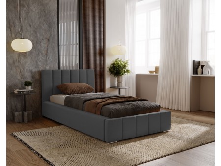 Łóżko tapicerowane jednoosobowe NERO ze stelażem i pojemnikiem na pościel