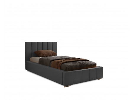 Łóżko tapicerowane jednoosobowe NERO ze stelażem i pojemnikiem na pościel