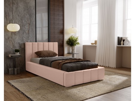 Łóżko tapicerowane jednoosobowe NERO ze stelażem i pojemnikiem na pościel