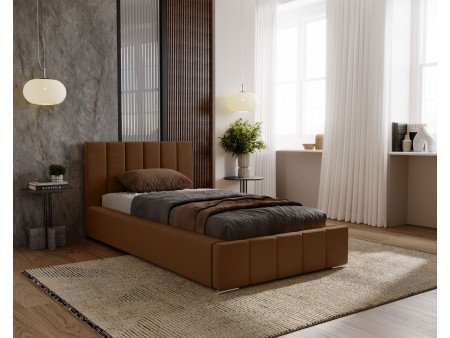 Łóżko tapicerowane jednoosobowe NERO ze stelażem i pojemnikiem na pościel