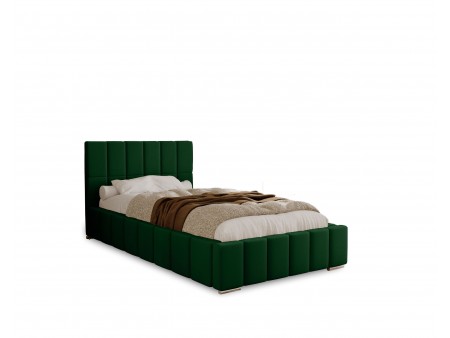 Łóżko tapicerowane do sypialni jednoosobowe ALMA ze stelażem i pojemnikiem na pościel10