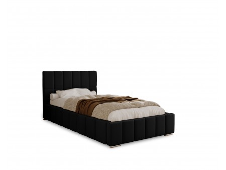 Łóżko tapicerowane do sypialni jednoosobowe ALMA ze stelażem i pojemnikiem na pościel 12