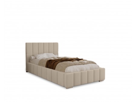 Łóżko tapicerowane do sypialni jednoosobowe ALMA ze stelażem i pojemnikiem na pościel 14