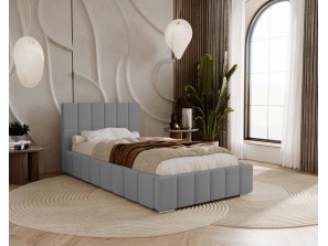 Łóżko tapicerowane do sypialni jednoosobowe ALMA ze stelażem i pojemnikiem na pościel 15