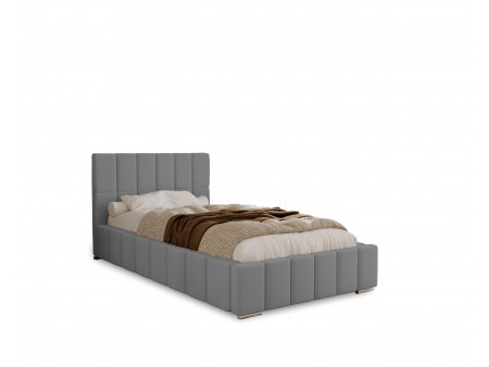 Łóżko tapicerowane do sypialni jednoosobowe ALMA ze stelażem i pojemnikiem na pościel 16