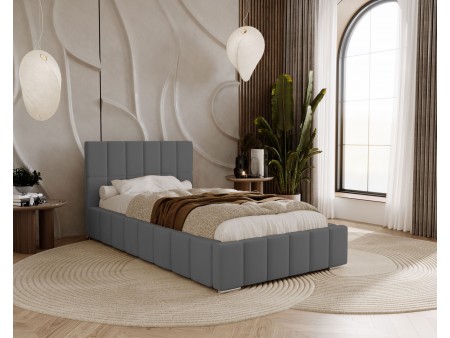 Łóżko tapicerowane do sypialni jednoosobowe ALMA ze stelażem i pojemnikiem na pościel 34