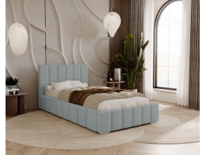 Łóżko tapicerowane do sypialni jednoosobowe ALMA ze stelażem i pojemnikiem na pościel20