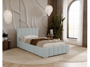 Łóżko tapicerowane do sypialni jednoosobowe ALMA ze stelażem i pojemnikiem na pościel22