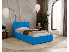 Łóżko tapicerowane do sypialni jednoosobowe ALMA ze stelażem i pojemnikiem na pościel256