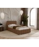Łóżko tapicerowane do sypialni jednoosobowe ALMA ze stelażem i pojemnikiem na pościel