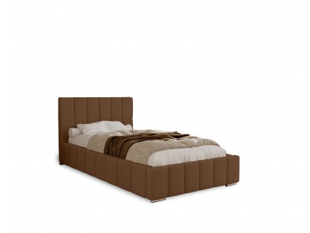 Łóżko tapicerowane do sypialni jednoosobowe ALMA ze stelażem i pojemnikiem na pościel