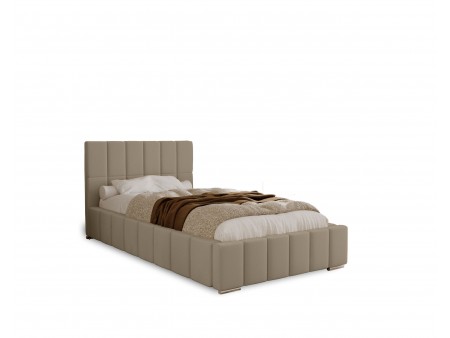 Łóżko tapicerowane do sypialni jednoosobowe ALMA ze stelażem i pojemnikiem na pościel