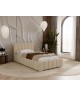 Łóżko tapicerowane do sypialni jednoosobowe ALMA ze stelażem i pojemnikiem na pościel