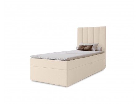 Łóżko tapicerowane jednoosobowe sypialniane NERO z wbudowanym materacem i pojemnikiem 3