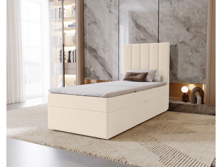 Łóżko tapicerowane jednoosobowe sypialniane NERO z wbudowanym materacem i pojemnikiem 2