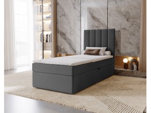 Łóżko tapicerowane jednoosobowe sypialniane NERO z wbudowanym materacem i pojemnikiem 4