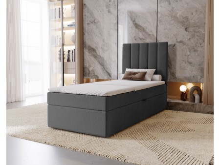 Łóżko tapicerowane jednoosobowe sypialniane NERO z wbudowanym materacem i pojemnikiem 4