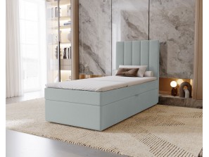 Łóżko tapicerowane jednoosobowe sypialniane NERO z wbudowanym materacem i pojemnikiem14