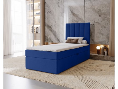 Łóżko tapicerowane jednoosobowe sypialniane NERO z wbudowanym materacem i pojemnikiem24