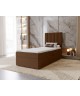Łóżko pojedyncze kontynentalne NERO z wbudowanym materacem i pojemnikiem