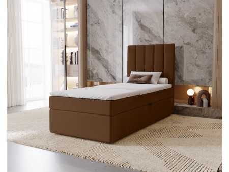 Łóżko pojedyncze kontynentalne NERO z wbudowanym materacem i pojemnikiem