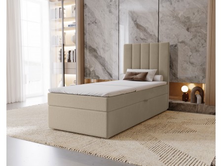 Łóżko pojedyncze kontynentalne NERO z wbudowanym materacem i pojemnikiem