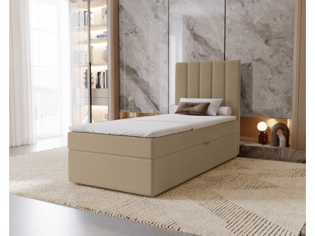 Łóżko pojedyncze kontynentalne NERO z wbudowanym materacem i pojemnikiem